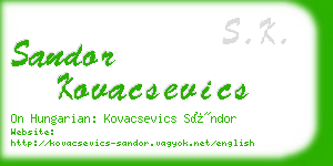 sandor kovacsevics business card